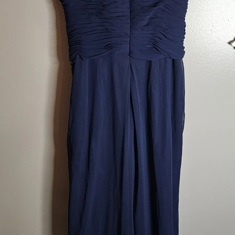 Mignon Blue Ruched Ruffled Cocktail Dress - Picture 8 of 10